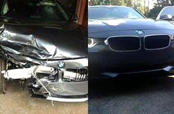 Freeman’s Body Shop. Before and after collision.